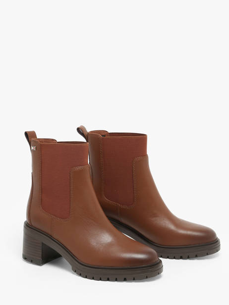 Bottines à Talon En Cuir Tommy hilfiger Marron accessoires 8163GPK vue secondaire 2