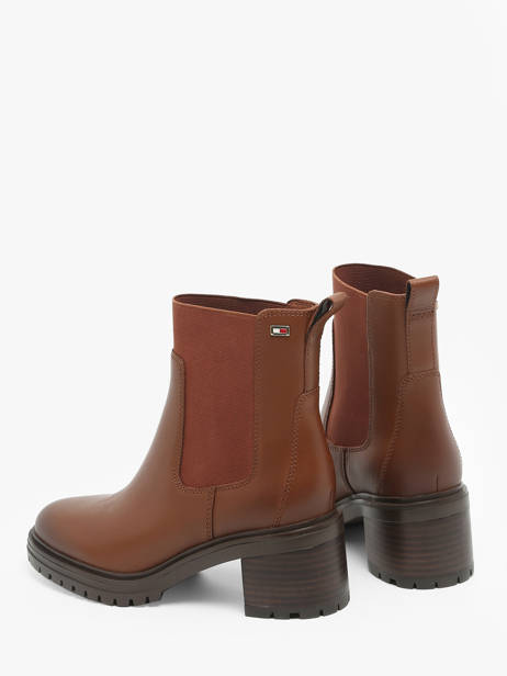 Bottines à Talon En Cuir Tommy hilfiger Marron accessoires 8163GPK vue secondaire 3