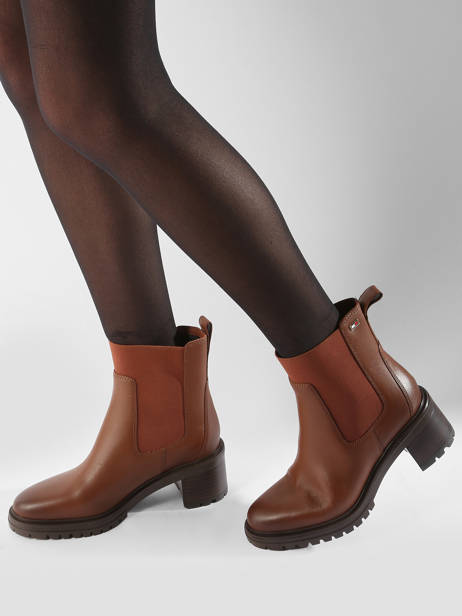 Bottines à Talon En Cuir Tommy hilfiger Marron accessoires 8163GPK vue secondaire 1