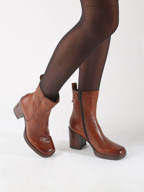 Bottines à Talon En Cuir Mjus Marron accessoires P96212 vue secondaire 1