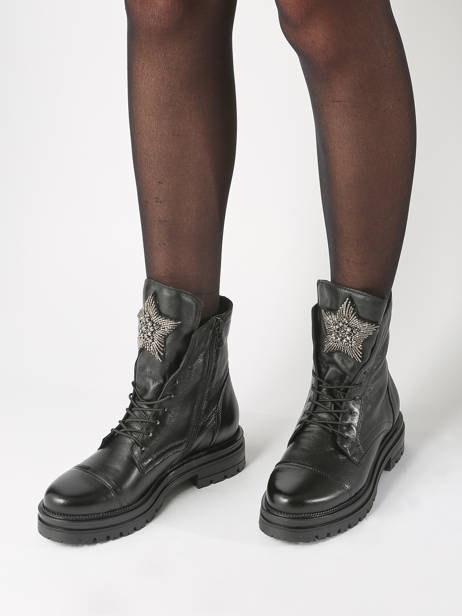 Bottines En Cuir Mjus Noir accessoires M77277 vue secondaire 1