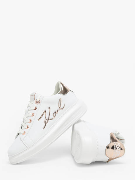 Sneakers Kapri Signature En Cuir Karl lagerfeld Blanc accessoires KL62510A vue secondaire 3