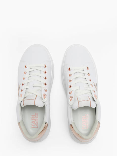 Sneakers Kapri Signature En Cuir Karl lagerfeld Blanc accessoires KL62510A vue secondaire 4