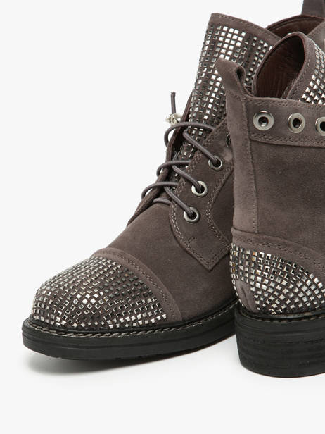 Bottines Crosta En Cuir Alma en pena Gris accessoires I240752 vue secondaire 3