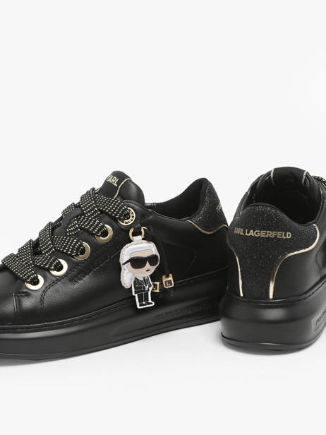 Sneakers Kapri Keychain En Cuir Karl lagerfeld Noir accessoires KL62574F vue secondaire 3