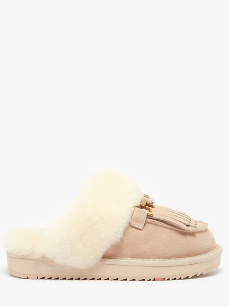 Chaussons En Cuir Nathan baume Beige accessoires 242N6103