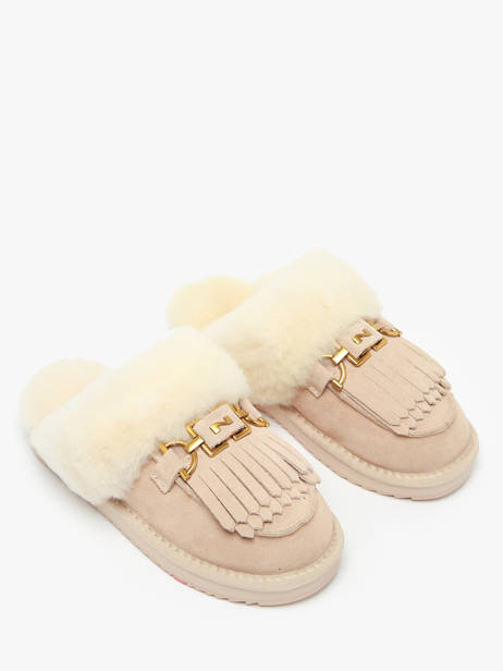 Chaussons En Cuir Nathan baume Beige accessoires 242N6103 vue secondaire 2