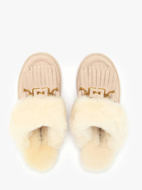 Chaussons En Cuir Nathan baume Beige accessoires 242N6103 vue secondaire 4