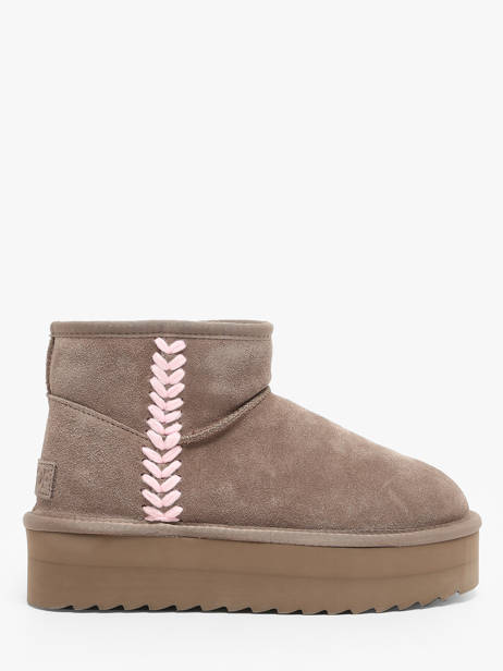 Bottines Platform Spike Colors of california Beige accessoires Platform boot spike stitching