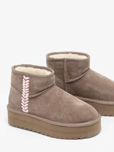 Bottines Platform Spike Colors of california Beige accessoires Platform boot spike stitching vue secondaire 2