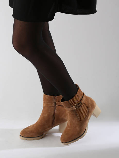Bottines à Talon En Cuir Nathan baume Marron accessoires 242N3103 vue secondaire 1