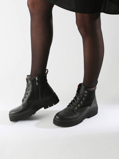 Bottines En Cuir Tommy hilfiger Beige accessoires 8447BDS vue secondaire 1