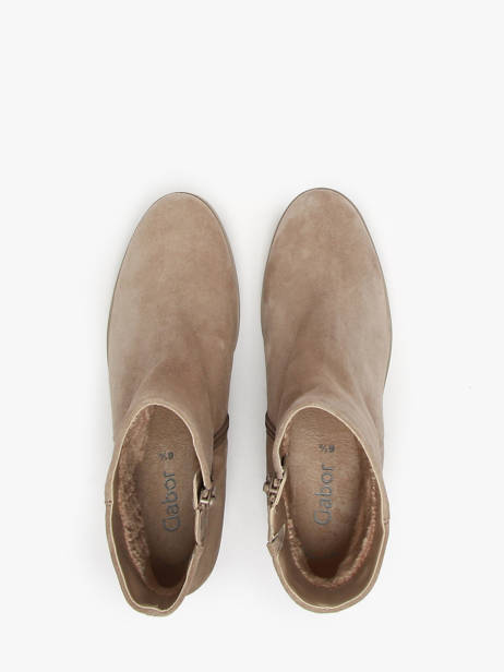 Boots Talon Compensé En Cuir Gabor Beige accessoires 12 vue secondaire 4