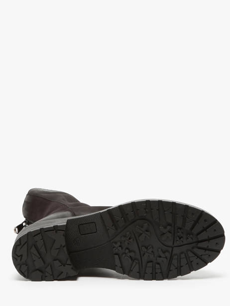 Bottines Biker En Cuir Metisse Noir accessoires Bottines en nubuck. vue secondaire 5