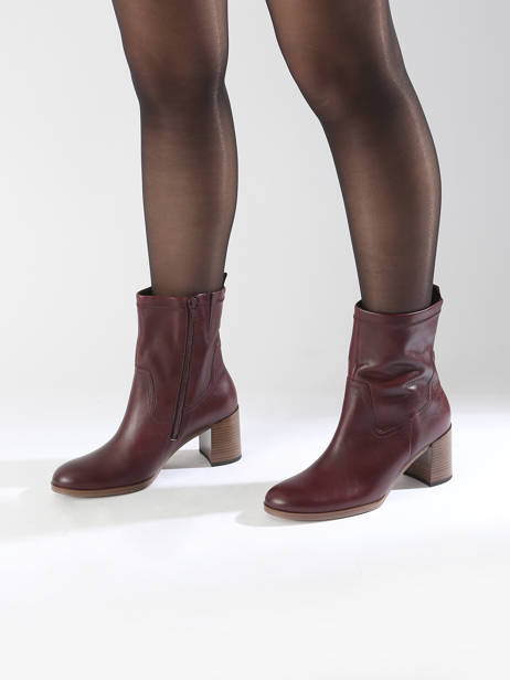 Bottines à Talon En Cuir Gabor Rouge accessoires 68 vue secondaire 1