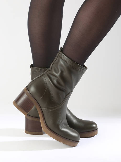 Bottines à Talon En Cuir Gabor Vert accessoires 53 vue secondaire 1