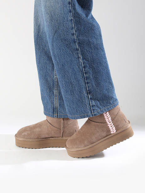Bottines Platform Spike Colors of california Beige accessoires Platform boot spike stitching vue secondaire 1
