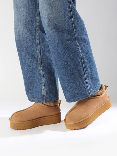 Bottines Eggy Platform Colors of california Marron accessoires Sabot with sock on platform sole vue secondaire 1