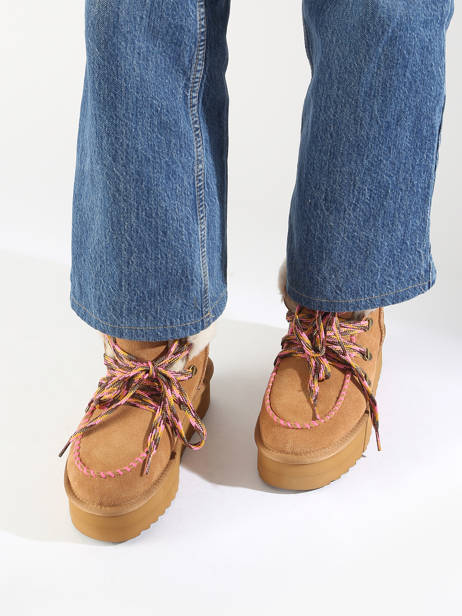 Bottines Platform Colors of california Marron accessoires Platform boot hiking look vue secondaire 1