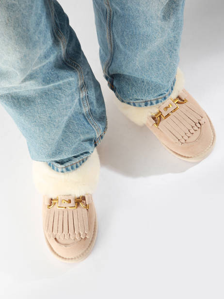 Chaussons En Cuir Nathan baume Beige accessoires 242N6103 vue secondaire 1
