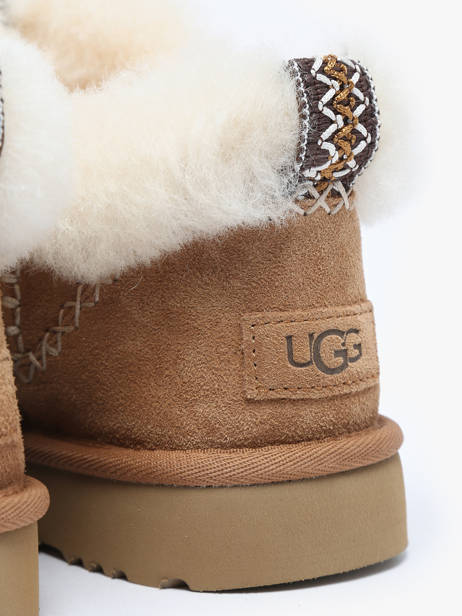 Boots Classic Ultra Mini Alpine En Cuir Ugg Beige accessoires 1158224 vue secondaire 3