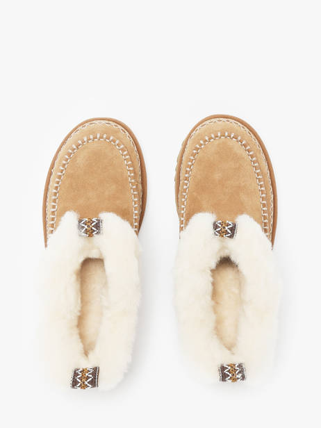 Boots Classic Ultra Mini Alpine En Cuir Ugg Beige accessoires 1158224 vue secondaire 4