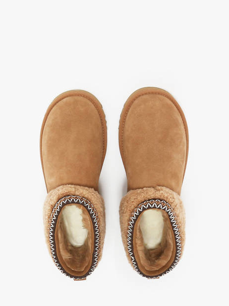 Boots Classic Ultra Mini Maxi Curly En Cuir Ugg Beige accessoires 1158263 vue secondaire 4