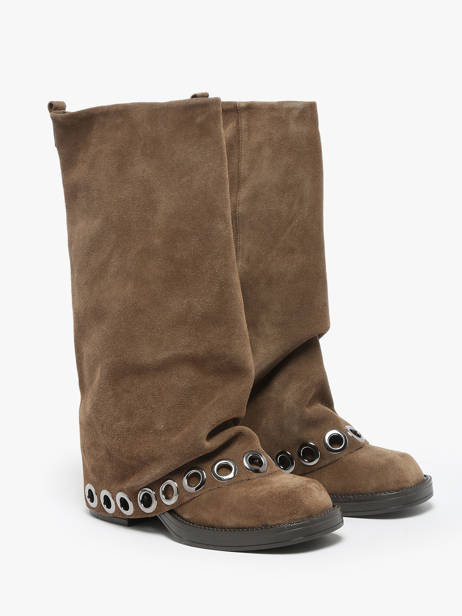 Bottes En Cuir N°6 Beige accessoires GE5 vue secondaire 2