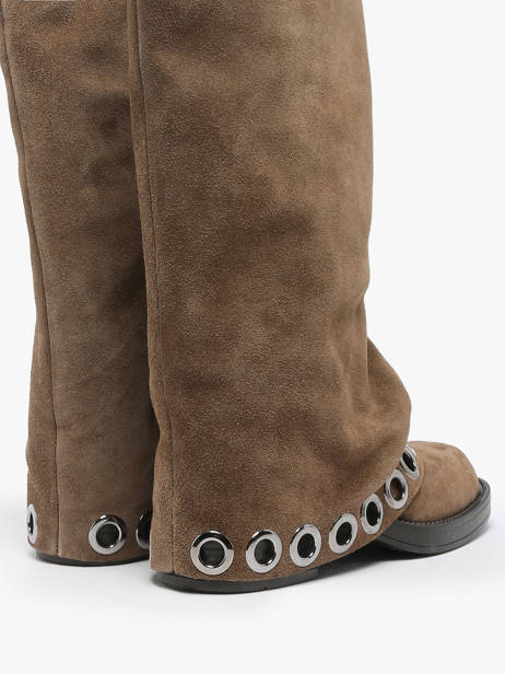 Bottes En Cuir N°6 Beige accessoires GE5 vue secondaire 3