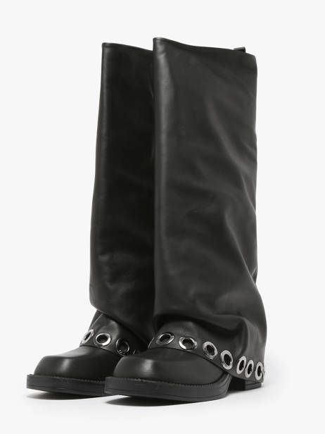 Bottes En Cuir N°6 Noir accessoires GE1 vue secondaire 2