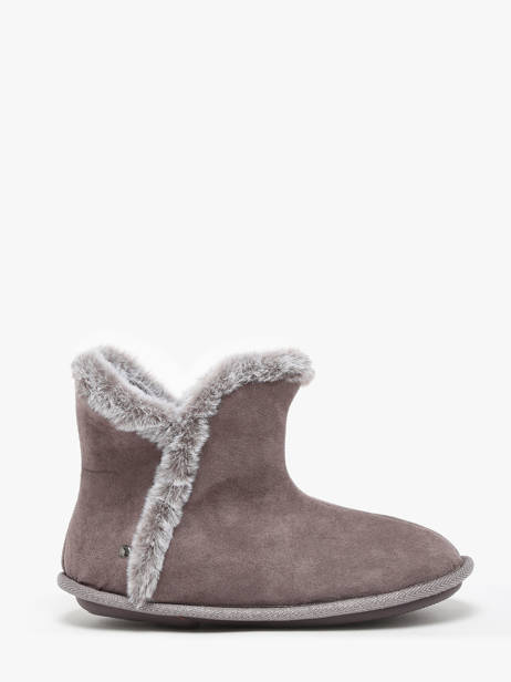 Chaussons En Cuir Isotoner Beige accessoires 97391