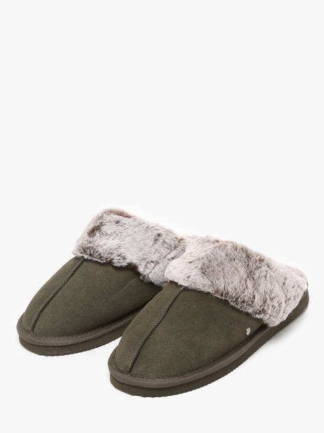 Chaussons Isotoner Vert accessoires 97282 vue secondaire 2