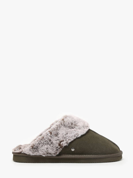 Chaussons Isotoner Vert accessoires 97282 vue secondaire 3