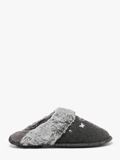 Chaussons Isotoner Gris accessoires 97418 vue secondaire 3