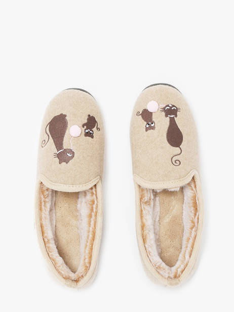 Chaussons Isotoner Beige accessoires 97352