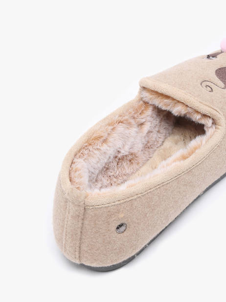 Chaussons Isotoner Beige accessoires 97352 vue secondaire 1