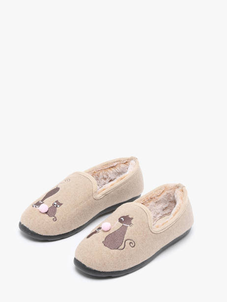Chaussons Isotoner Beige accessoires 97352 vue secondaire 2