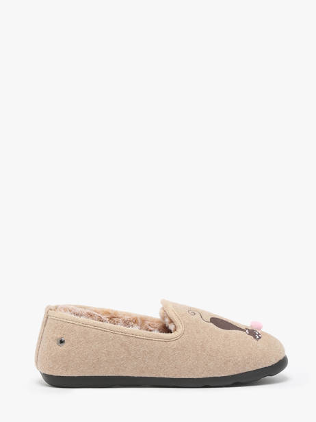 Chaussons Isotoner Beige accessoires 97352 vue secondaire 3