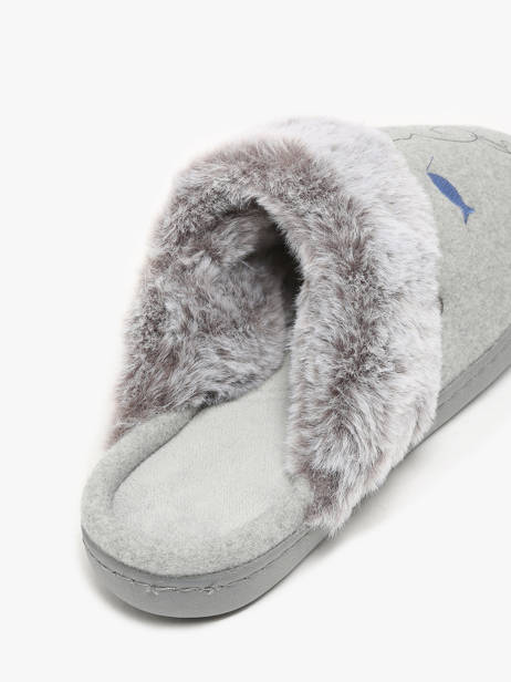 Chaussons Isotoner Gris accessoires 97416 vue secondaire 1
