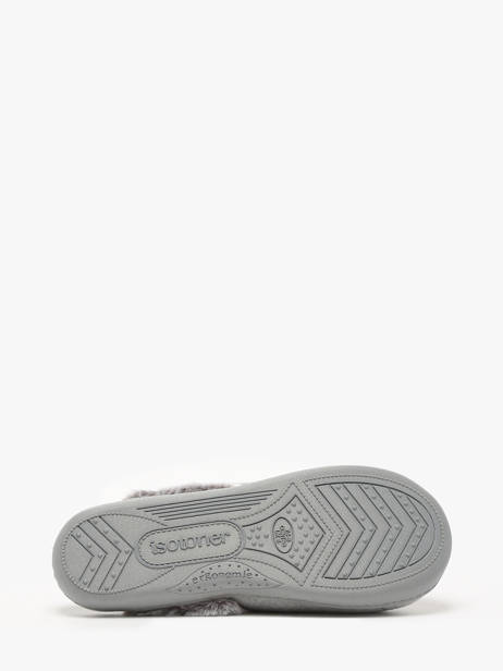 Chaussons Isotoner Gris accessoires 97416 vue secondaire 4