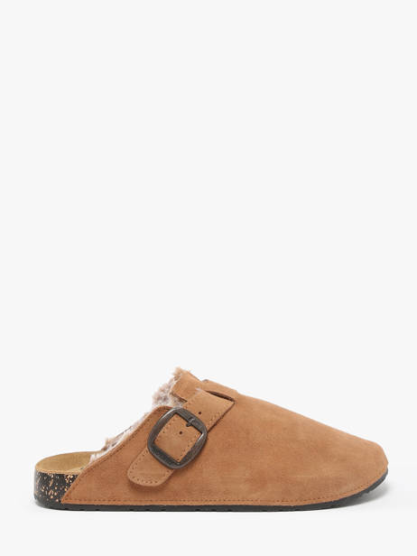Chaussons En Cuir Isotoner Marron accessoires 94998 vue secondaire 4