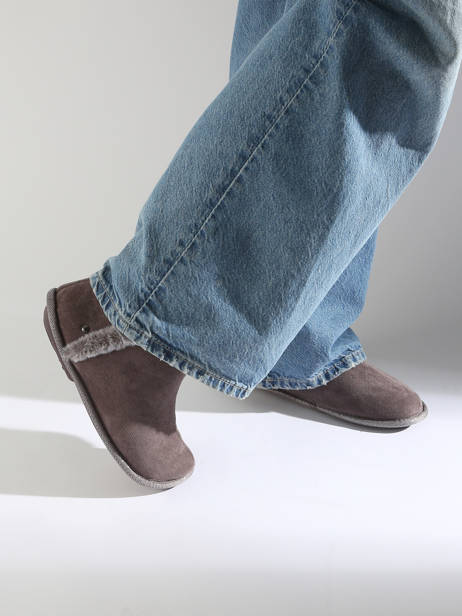 Chaussons En Cuir Isotoner Beige accessoires 97391 vue secondaire 1