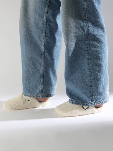 Chaussons Isotoner Blanc accessoires 97388 vue secondaire 1