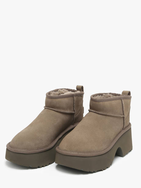 Boots Classic Ultra Mini Semelle Compensée En Cuir Ugg Marron accessoires 1158311 vue secondaire 2