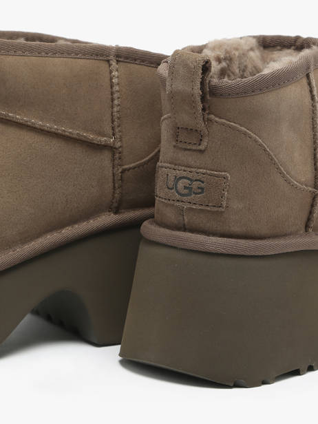 Boots Classic Ultra Mini Semelle Compensée En Cuir Ugg Marron accessoires 1158311 vue secondaire 3