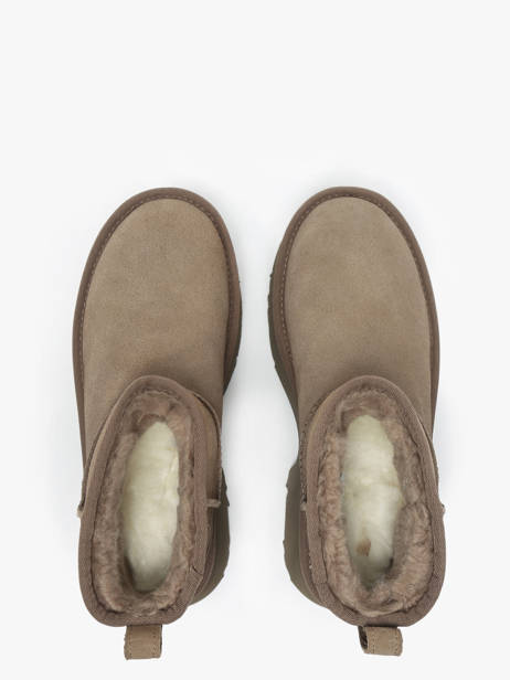 Boots Classic Ultra Mini Semelle Compensée En Cuir Ugg Marron accessoires 1158311 vue secondaire 4