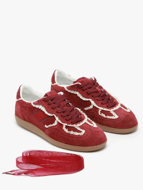 Sneakers Tb.490 Crochet Burgundy En Cuir Alohas Rouge accessoires 10082303 vue secondaire 2