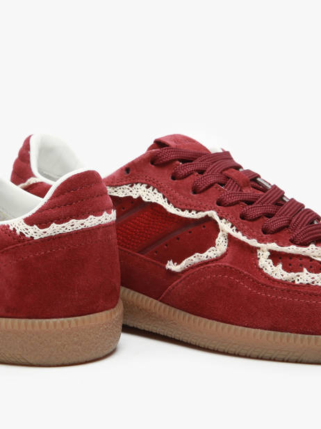 Sneakers Tb.490 Crochet Burgundy En Cuir Alohas Rouge accessoires 10082303 vue secondaire 3