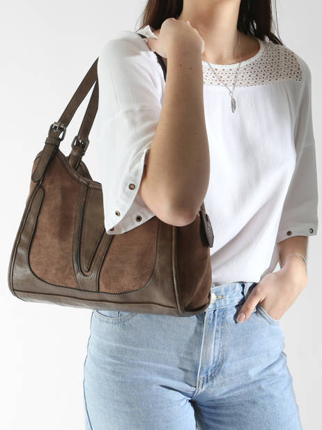Sac Porté épaule Winter Velvet Miniprix Beige winter velvet 3661 vue secondaire 1