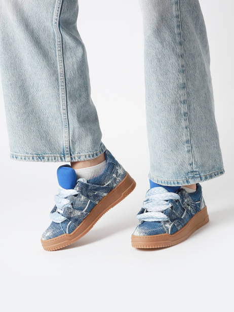 Sneakers Inna En Cuir Semerdjian Bleu accessoires INNAB337 vue secondaire 1